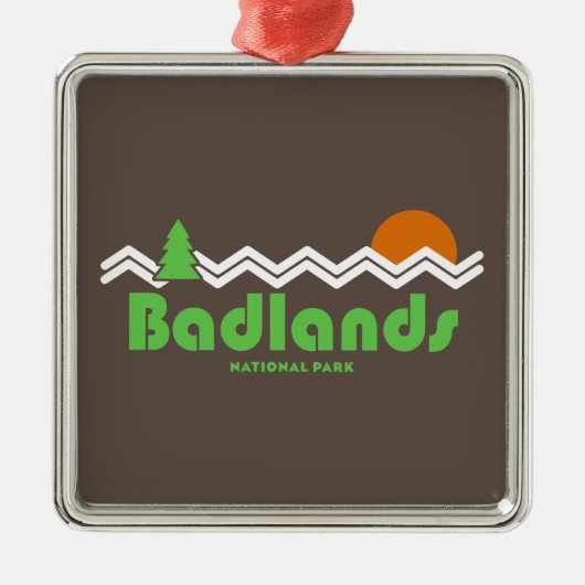 Badlands Nationalpark Retro Ornament Aus Metall (Vorne)