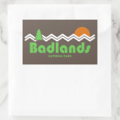 Badlands Nationalpark Retro Rechteckiger Aufkleber (Tasche)