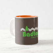 Badlands Nationalpark Retro Zweifarbige Tasse (Vorderseite Links)