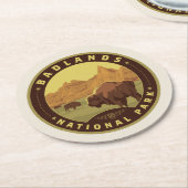 Badlands-Nationalpark Runder Pappuntersetzer (Angewinkelt)