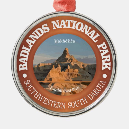 Badlands-Nationalpark Silbernes Ornament (Vorne)