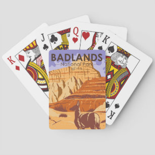 Badlands Nationalpark South Dakota Vintage Spielkarten
