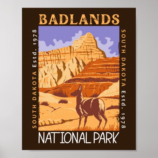 Badlands-Nationalpark Süd-Dakota gestört Poster (Vorne)