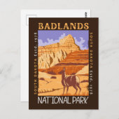 Badlands-Nationalpark Süd-Dakota gestört Postkarte (Vorne/Hinten)