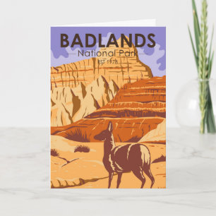 Badlands-Nationalpark Süd-Dakota Vintag Karte
