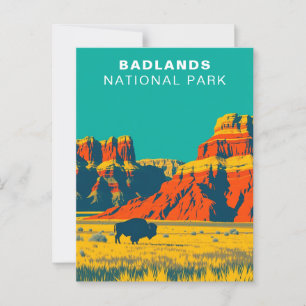 Badlands Nationalpark Süd Dakota Vintag Postkarte