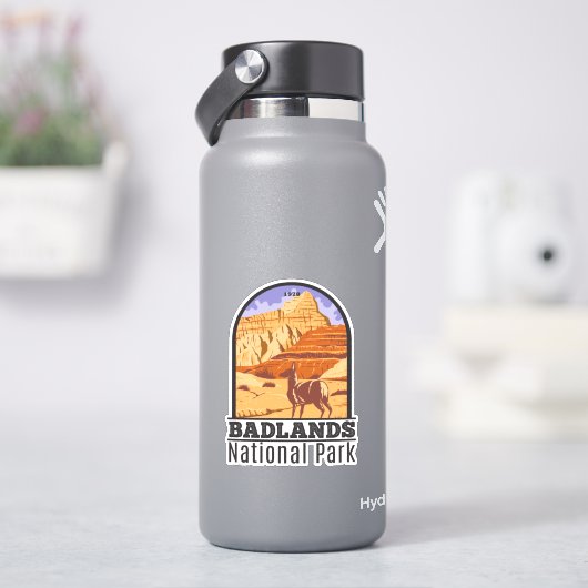 Badlands Nationalpark Vintag Aufkleber (HydroFlask)