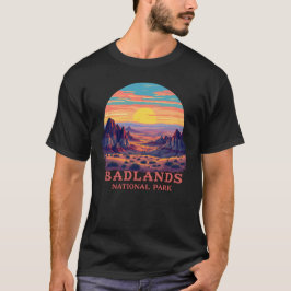 Badlands Nationalpark Vintag Sunset Wüste Art T-Shirt