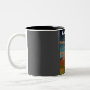 Badlands Nationalpark Vintage Minimal Retro Reise Zweifarbige Tasse