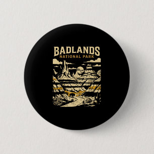 Badlands Nationalpark vintage retro Abenteuer Button