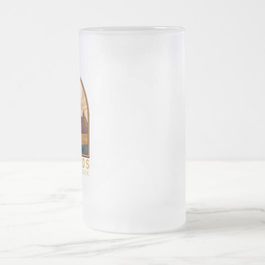 Badlands Nationalpark Vintages Emblem Mattglas Bierglas (Mittel)