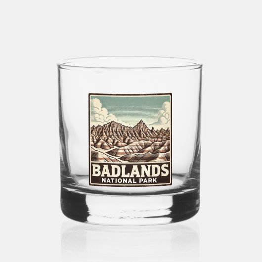 Badlands-Nationalpark Whiskyglas (Vorderseite)