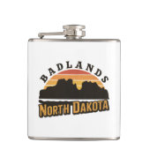 Badlands North Dakota Retro Flachmann (Vorderseite)
