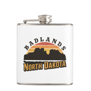 Badlands North Dakota Retro Flachmann