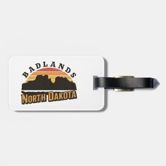 Badlands North Dakota Retro Gepäckanhänger (Rückseite horizontal)