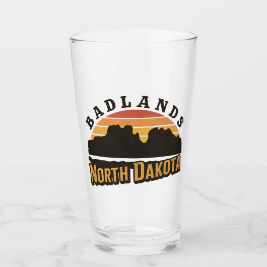 Badlands North Dakota Retro Glas (Vorderseite)