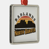 Badlands North Dakota Retro Ornament Aus Metall (Rechts)