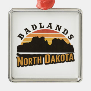 Badlands North Dakota Retro Ornament Aus Metall