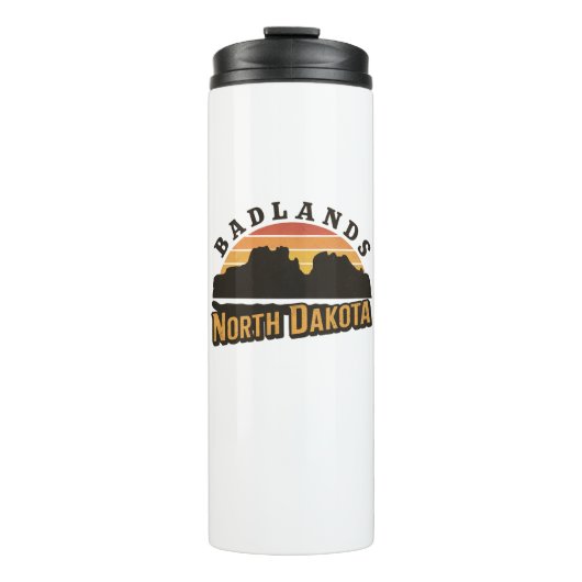 Badlands North Dakota Retro Thermosbecher (Vorderseite)