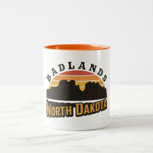 Badlands North Dakota Retro Zweifarbige Tasse