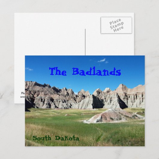 Badlands Postkarte (Vorne/Hinten)