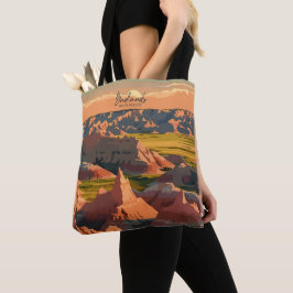Badlands South Dakota Vintag Art Travel Tasche