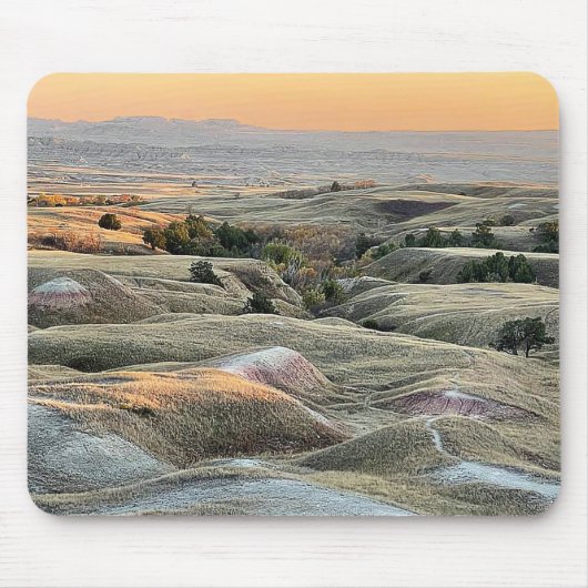 Badlands Sunset Dakota Landschaft Mousepad (Vorne)