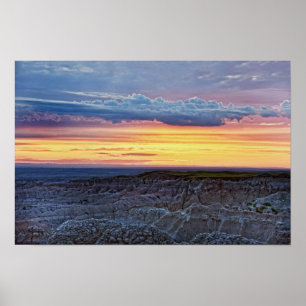 Badlands Sunset, South Dakota Poster