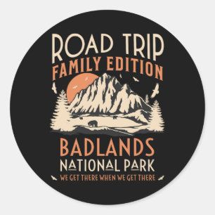 Badlands Us National Park Familienreise Urlaub Runder Aufkleber