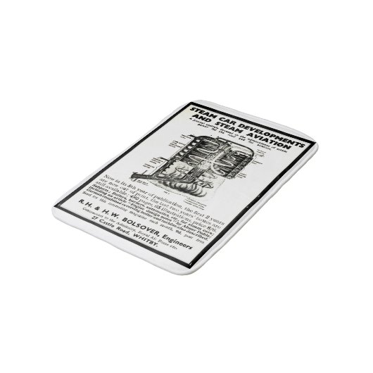 Badmatte Anzeige-Dampf-Autos und Dampf-Luftfahrt Badematte (Schrägansicht)