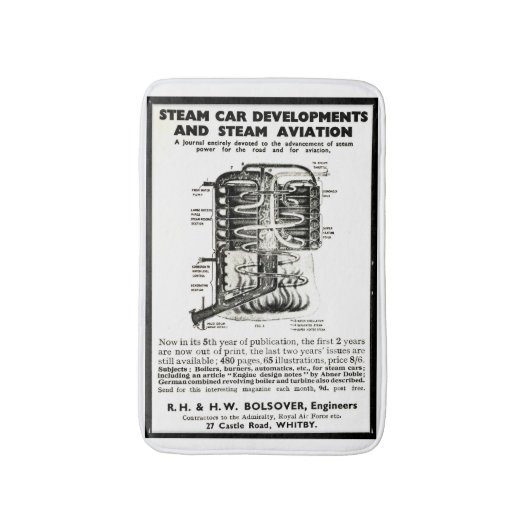 Badmatte Anzeige-Dampf-Autos und Dampf-Luftfahrt Badematte (Vorderseite Vertikal)