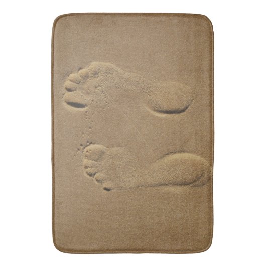 Badmatte - Fußspuren im Sand Badematte (Vorderseite Vertikal)