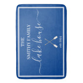 Badmatte - Lake House Blau und Weiß Badematte (Vorderseite Vertikal)