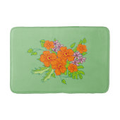 Badmatte mit orangefarbener Blume, Badematte (Vorderseite)