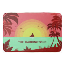 Badmatten für den individuelle Name Beach Illustra