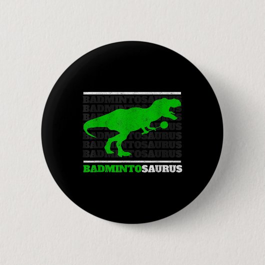 Badminto Saurus Rex Birdie Shuttle Dino Badminton Button (Vorderseite)