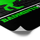 Badminto Saurus Rex Birdie Shuttle Dino Badminton  Poster (Ecke)