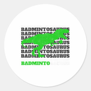 Badminto Saurus Rex Birdie Shuttle Dino Badminton Runder Aufkleber