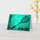 Badminton 15. Geburtstag personalisierte Grußkarte Karte (Gelbe Blume)