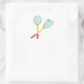 Badminton 3 ovaler aufkleber (Tasche)