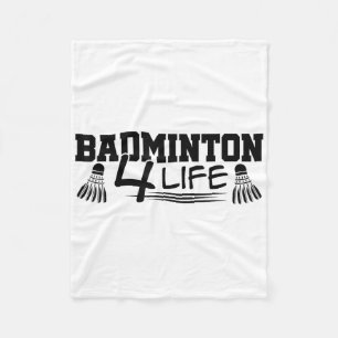 Badminton 4 Life Grafik Badminton Spieler Shuttlec Fleecedecke
