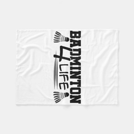 Badminton 4 Life Graphic Badminton Player Shuttle Fleecedecke (Vorderseite (Horizontal))