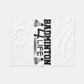 Badminton 4 Life Graphic Badminton Player Shuttle  Fleecedecke (Vorderseite (Horizontal))