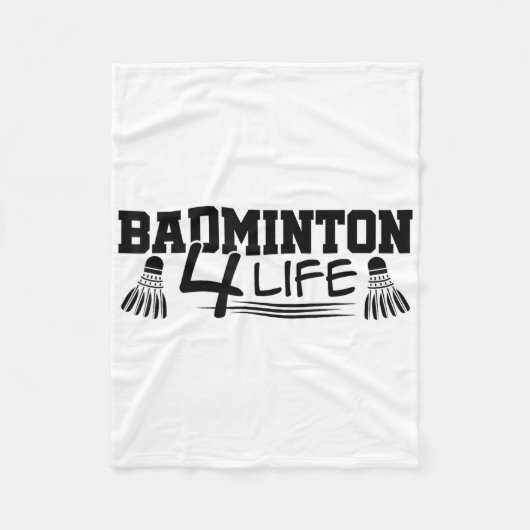 Badminton 4 Life Graphic Badminton Player Shuttle  Fleecedecke (Vorderseite)