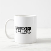 Badminton 4 Life Graphic Badminton Player Shuttle Kaffeetasse (Links)