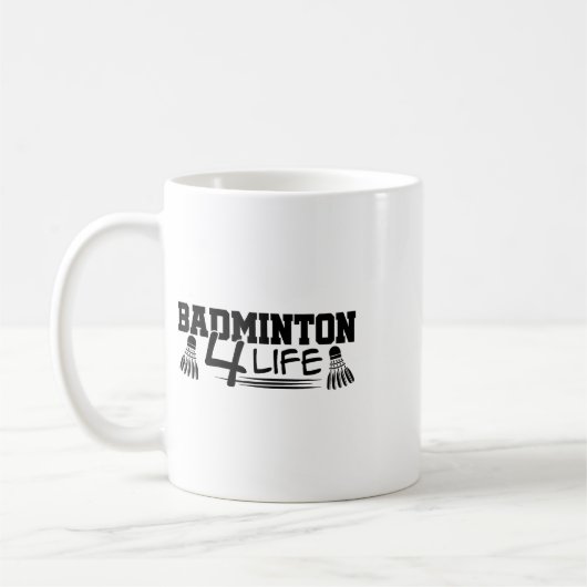 Badminton 4 Life Graphic Badminton Player Shuttle Kaffeetasse (Links)