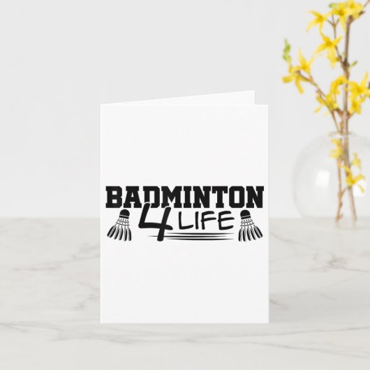Badminton 4 Life Graphic Badminton Player Shuttle Karte (Gelbe Blume)
