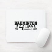 Badminton 4 Life Graphic Badminton Player Shuttle Mousepad (Mit Mouse)