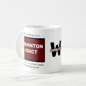 Badminton Addict Fügen Sie das Monogramm Ihres Nam Kaffeetasse (Vorderseite Links)