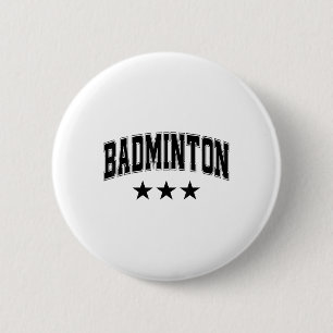 Badminton All Black Stars Clic Retro Varsity Text Button